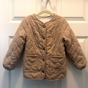 Girls Sherpa-lined Quilted Jacket with Snaps